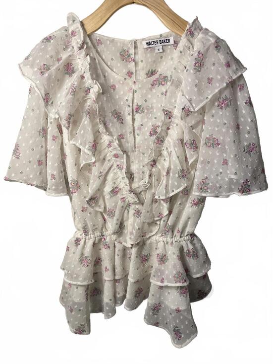 Walter Baker Tops - Walter Baker Blouse women's Small Floral Ruffle Bell Sleeve